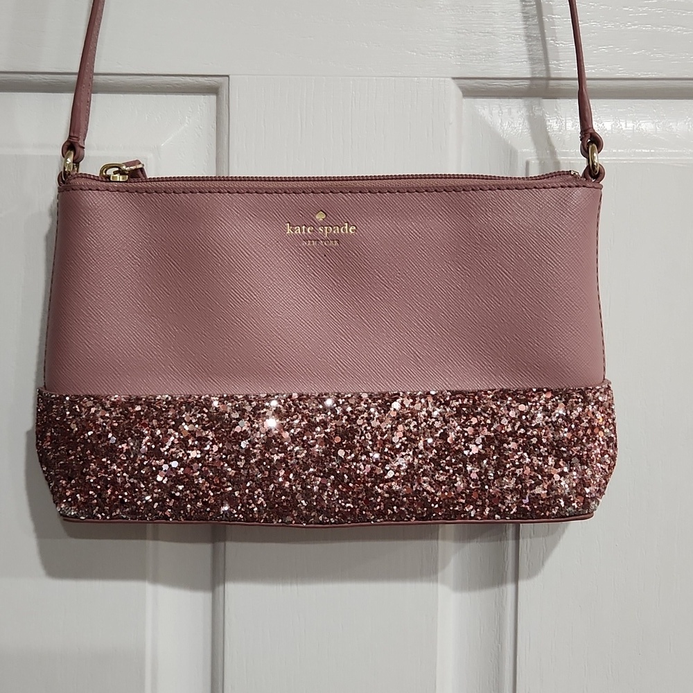 Kate Spade Greta Court Ramsey Glitter Crossbody Bag Pink